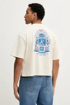 Kaotiko tricou din bumbac culoarea bej, cu imprimeu, AR028-01S-M002 imagine