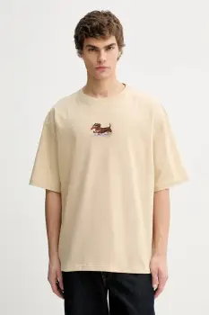 Kaotiko tricou din bumbac culoarea bej, cu imprimeu, AR052-01S-G002 imagine