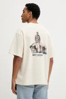 Kaotiko tricou din bumbac culoarea bej, cu imprimeu, AR055-01S-G002 imagine