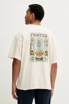 Kaotiko tricou din bumbac culoarea bej, cu imprimeu, AR059-01S-G002 imagine