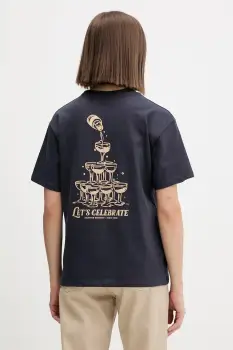 Kaotiko tricou din bumbac culoarea bleumarin, cu imprimeu, AR020-01-G002 imagine