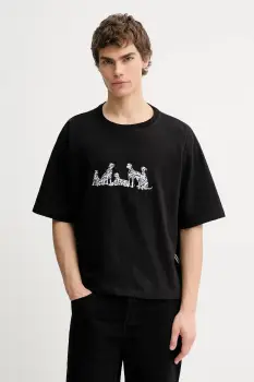 Kaotiko tricou din bumbac culoarea negru, cu imprimeu, AR015-01-M002 imagine