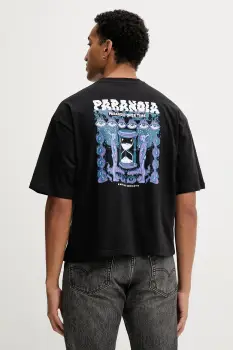 Kaotiko tricou din bumbac culoarea negru, cu imprimeu, AR018-01-M002 imagine