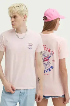 Kaotiko tricou din bumbac culoarea roz, cu imprimeu, AL139-03-G002 imagine