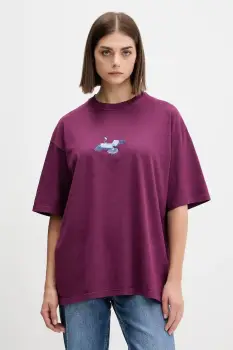 Kaotiko tricou din bumbac culoarea violet, cu imprimeu, AR077-01-G002 imagine