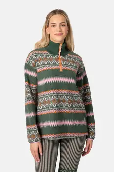 Kari Traa hanorac RUTHIE culoarea verde, cu imprimeu, 623610 imagine