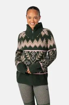 Kari Traa pulover AMELIA culoarea verde, calduros, 623605 imagine