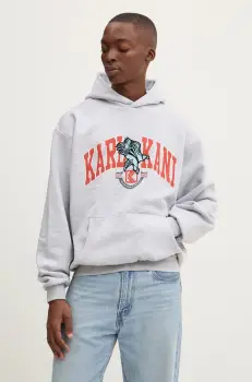 Karl Kani bluza barbati, culoarea gri, cu gluga, cu imprimeu, 60210116 imagine