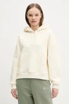 Karl Kani bluza femei, culoarea bej, cu gluga, neted, 61210078 imagine