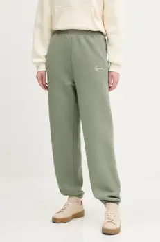 Karl Kani pantaloni de trening femei, culoarea verde, neted, 61030059 imagine