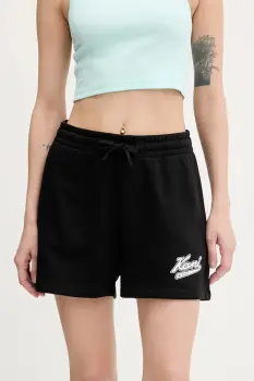 Karl Kani pantaloni scurti culoarea negru, cu imprimeu, high waist, PD00005436 imagine