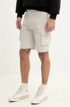 Karl Kani pantaloni scurti din bumbac barbati, culoarea bej, 60100045 imagine
