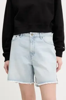 Karl Kani pantaloni scurti jeans uni, high waist, 6110098 imagine