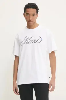 Karl Kani tricou din bumbac barbati, culoarea alb, cu imprimeu, 60300185 imagine