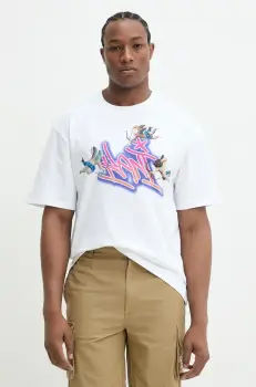 Karl Kani tricou din bumbac barbati, culoarea alb, cu imprimeu, 60300350 imagine