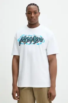 Karl Kani tricou din bumbac barbati, culoarea alb, cu imprimeu, 60300353 imagine