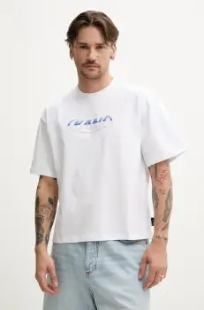 Karl Kani tricou din bumbac barbati, culoarea alb, cu imprimeu, 60300356 imagine