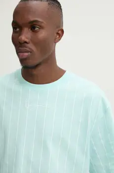 Karl Kani tricou din bumbac barbati, culoarea turcoaz, modelator, 60300091 imagine
