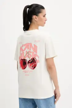 Karl Kani tricou din bumbac culoarea bej, PD00005460 imagine