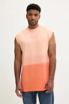 Karl Kani tricou din bumbac culoarea portocaliu, PD00005365 imagine