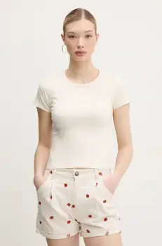 Karl Kani tricou femei, culoarea bej, 61300113 imagine