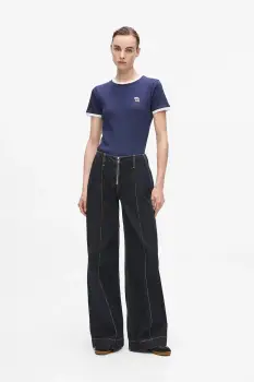 Karl Lagerfeld blugi din bumbac medium waist, A4W10098 imagine