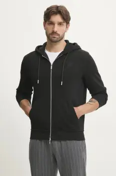 Karl Lagerfeld bluza barbati, culoarea negru, cu gluga, neted, 500900.705751 imagine