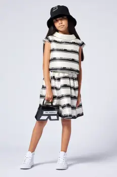 Karl Lagerfeld bluza copii culoarea bej, modelator, Z30495 imagine