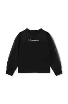 Karl Lagerfeld bluza copii culoarea negru, cu imprimeu, Z30226 imagine