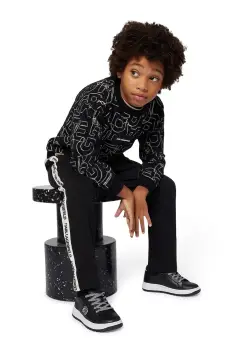 Karl Lagerfeld bluza copii culoarea negru, cu model, Z30642 imagine