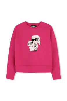 Karl Lagerfeld bluza copii culoarea roz, cu imprimeu, Z30472 imagine