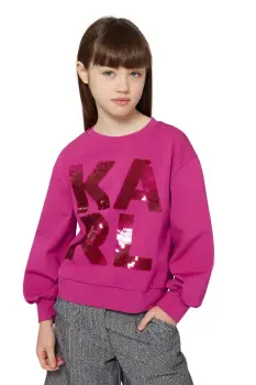 Karl Lagerfeld bluza copii culoarea roz, cu imprimeu, Z30613 imagine