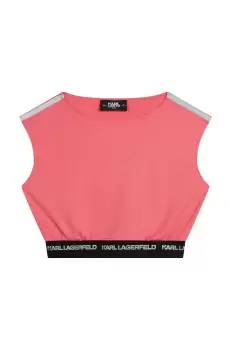 Karl Lagerfeld bluza copii culoarea roz, neted imagine