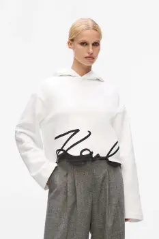 Karl Lagerfeld bluza culoarea alb, cu imprimeu, A4W20039 imagine