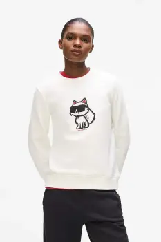 Karl Lagerfeld bluza culoarea bej, cu imprimeu, A4W20043 imagine