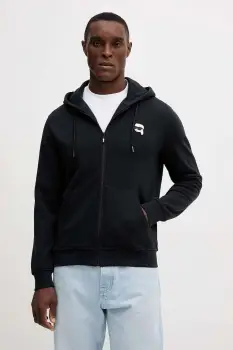 Karl Lagerfeld bluza culoarea bleumarin, cu gluga, cu imprimeu, 554910.705045 imagine