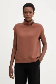 Karl Lagerfeld bluza culoarea maro, uni, B1W20011 imagine