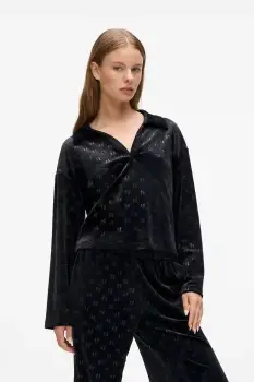 Karl Lagerfeld bluza culoarea negru, A4W44007 imagine