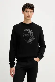 Karl Lagerfeld bluza culoarea negru, cu imprimeu, 554910.705042 imagine