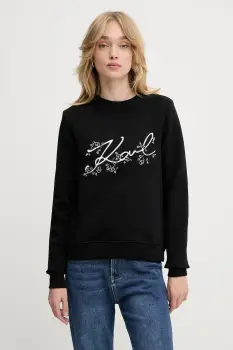 Karl Lagerfeld bluza culoarea negru, cu imprimeu, A3W20010 imagine