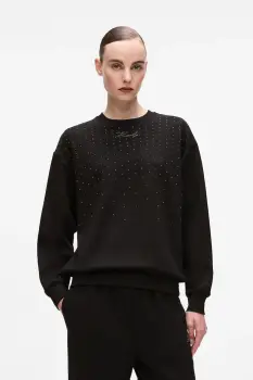 Karl Lagerfeld bluza culoarea negru, cu imprimeu, A4W20038 imagine