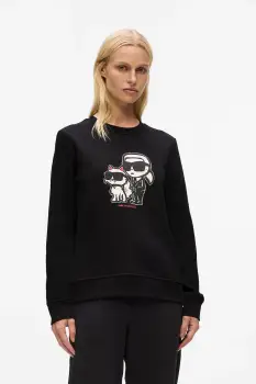 Karl Lagerfeld bluza culoarea negru, cu imprimeu, A4W20045 imagine