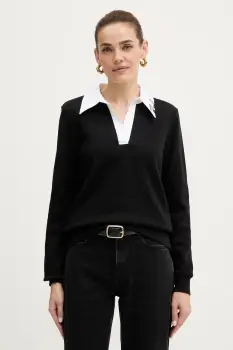 Karl Lagerfeld bluza culoarea negru, neted, B1W20020 imagine