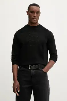 Karl Lagerfeld bluza culoarea negru, uni, 561910.705024 imagine