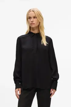 Karl Lagerfeld bluza culoarea negru, uni, A4W11012 imagine