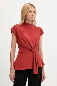 Karl Lagerfeld bluza culoarea portocaliu, uni, A3W11017 imagine