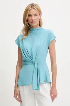 Karl Lagerfeld bluza culoarea turcoaz, uni, A3W11017 imagine