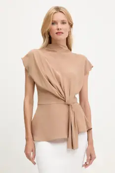 Karl Lagerfeld bluza culoarea verde, uni, A3W11017 imagine