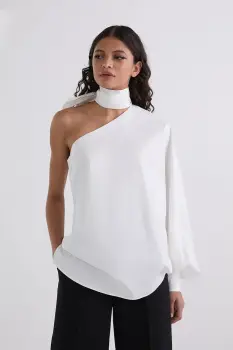 Karl Lagerfeld bluza din bumbac culoarea alb, uni, A3W11037 imagine