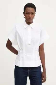 Karl Lagerfeld bluza din bumbac culoarea alb, uni, B1W11006 imagine